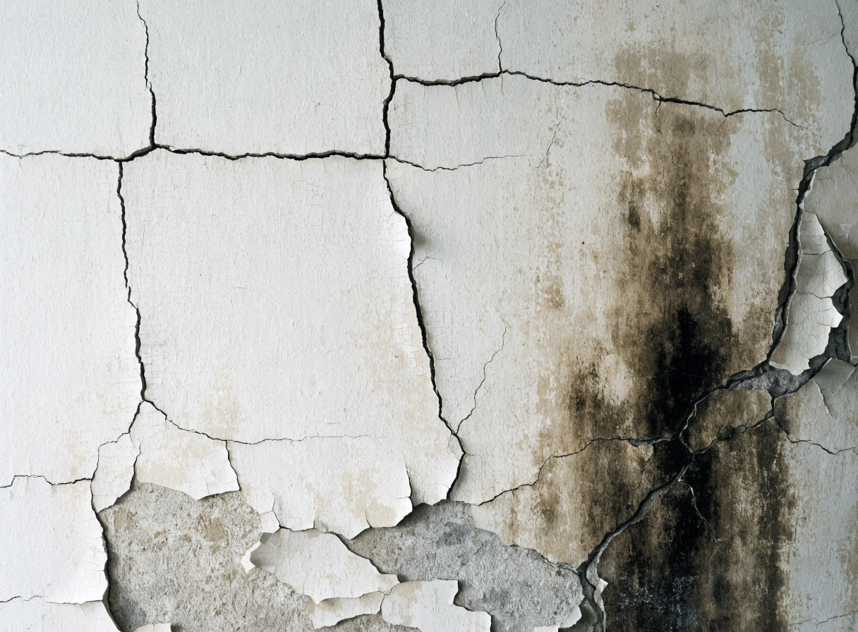 Water damage on an apartment wall